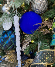 Load image into Gallery viewer, Blue Flocked Ball Ornament
