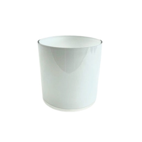 White Glass Cylinder Vase - Small