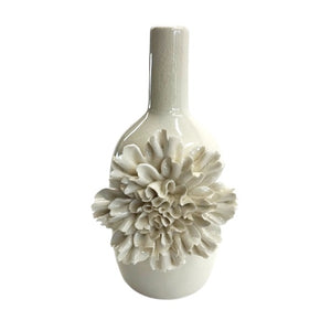 White Carnation Floral Vase - Small