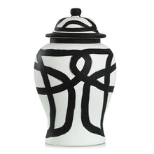 Load image into Gallery viewer, Black &amp; White Ceramic Ginger Jar
