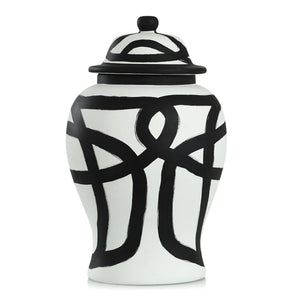 Black & White Ceramic Ginger Jar