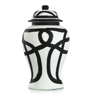 Black & White Ceramic Ginger Jar