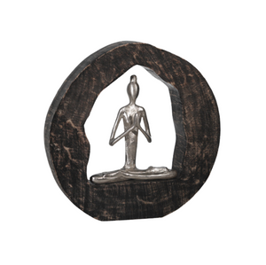 Yoga Figurine in Log