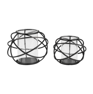 Black Orb Candle Holders