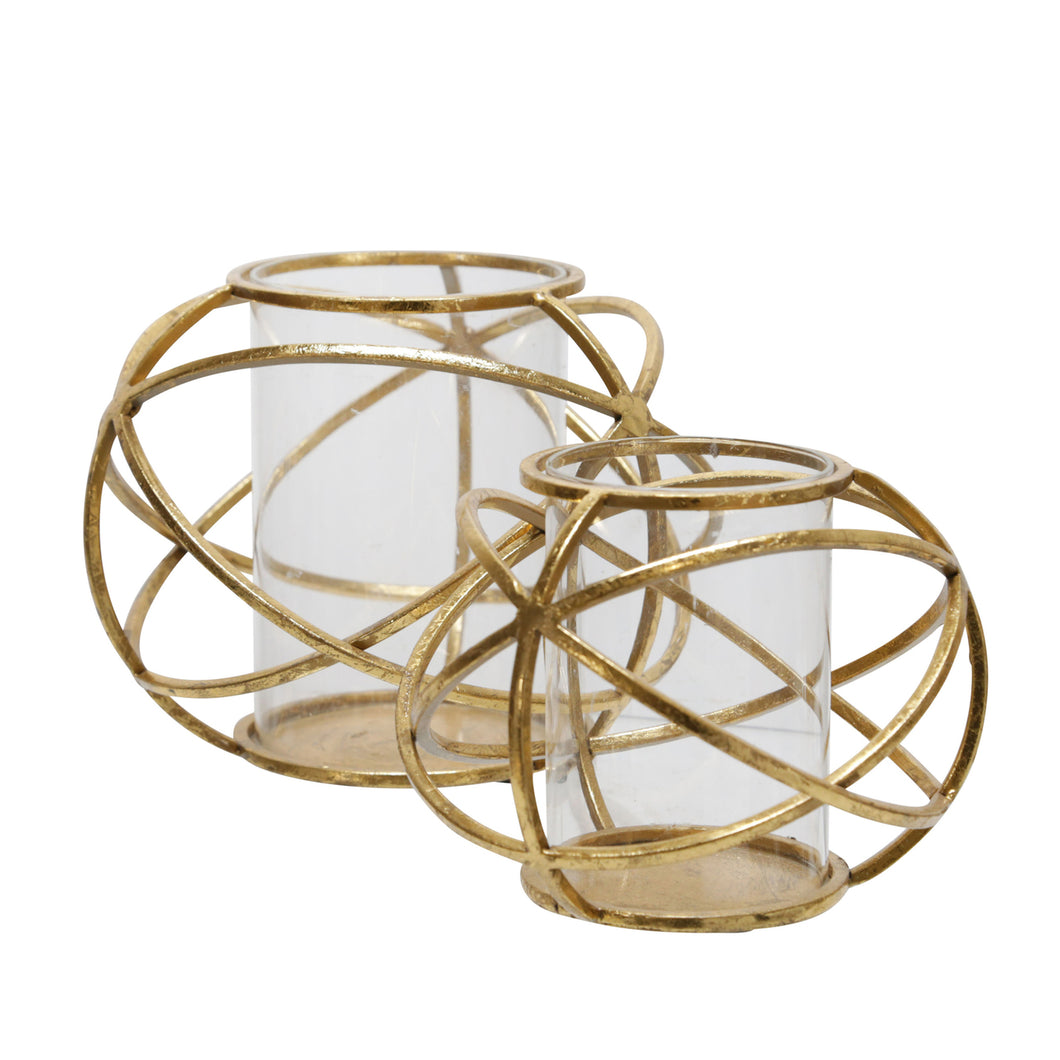 Gold Orb Candle Holders