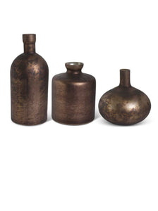 Antique Matte Brown Glass Vase - Medium