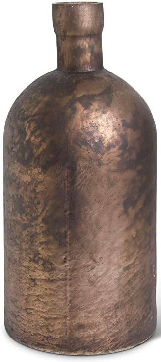 Antique Matte Brown Glass Vase - Large