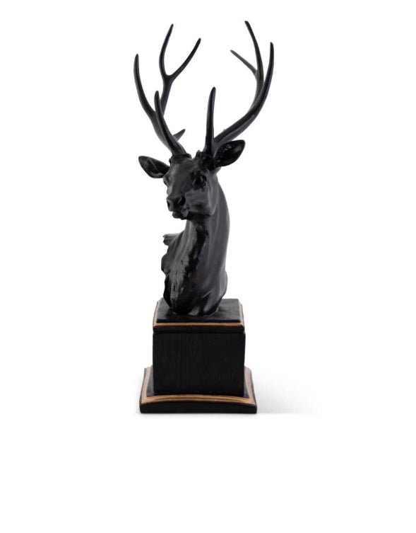 Black Deer Bust Sculpture